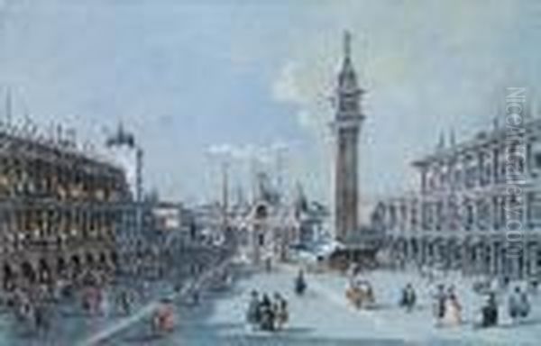 Venice, A View Of Piazza San
Marco Looking East Towards The Basilica Di San Marco And The Campanile - view 1