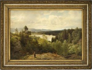 Asterud Pond, View Of Ringerike by Hans Fredrik Gude