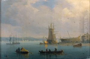 Barques De Pecheurs Devant Un Chantier Naval