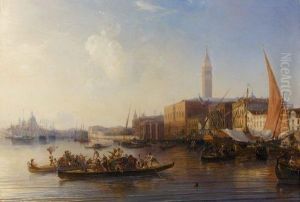 Vue De Venise, Le Depart Pour La Fete Du Lido