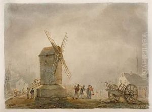 The Mill By The Harbour by Theodore Gudin