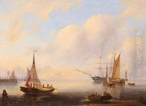Evening In The Harbour by Theodore Gudin