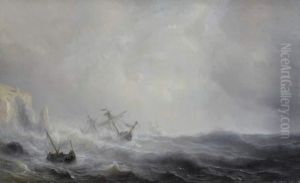 Bateaux Dans La Tourmente by Theodore Gudin