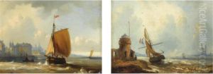 A Sailingvessel Along The Coast by Theodore Gudin