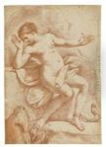 Andromeda Chained To A Rock, Threatened By A Sea Monster by Giovanni Francesco Barbieri