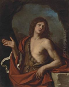 Saint John The Baptist In The Wilderness by Giovanni Francesco Barbieri