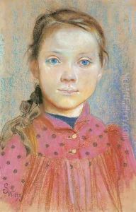 Portrait of a Girl in a Red Dress I by Stanislaw Wyspianski