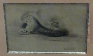 Panthere Couchee by Gustave Guetant