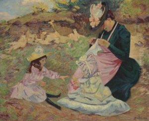 Madame Guillaumin Et Ses Filles by Armand Guillaumin