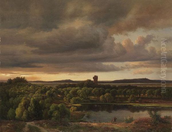 Ostholsteinische Landschaft Mit Wanderer - view 1