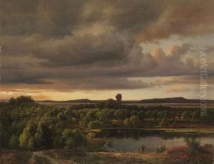 Ostholsteinische Landschaft Mit Wanderer