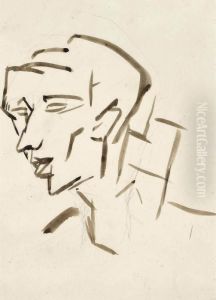 Cubist Head by Otto Gutfreund