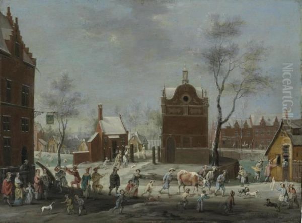 A Winter Carnival In A Small Flemish Town - view 1