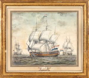 Navires De Guerre Hollandais by Jacob Philipp Hackert