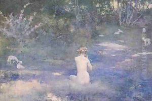 A Pastoral Scene by John Reinhard Weguelin