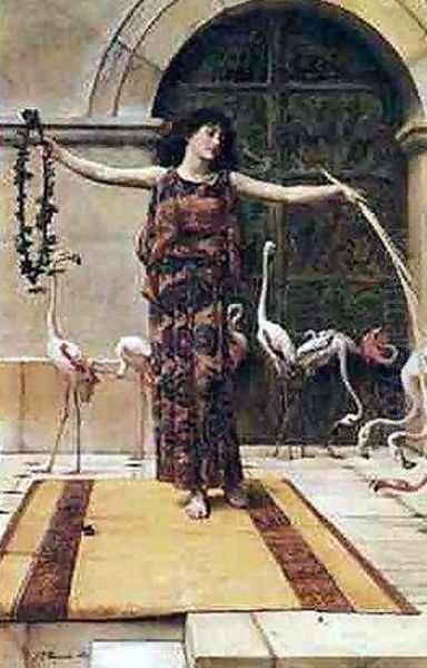 A Young Girl with Flamingoes - view 1