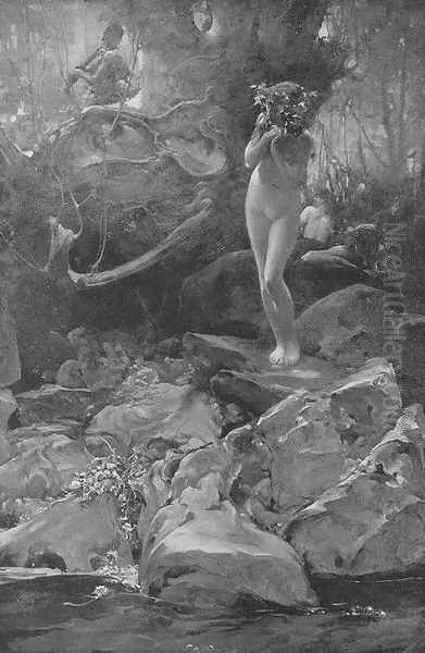 The Piper and the Nymphs by John Reinhard Weguelin