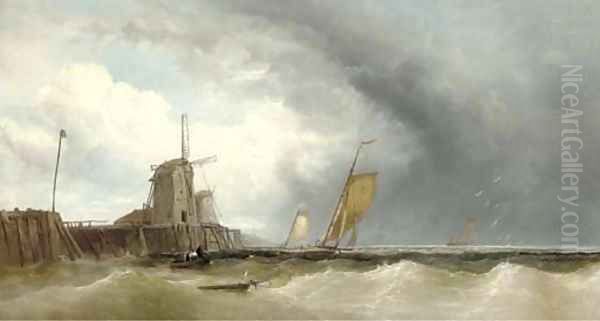 Luggers off a jetty - view 1