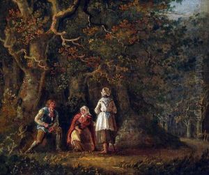 Figures In Woodland by Thomas Hand