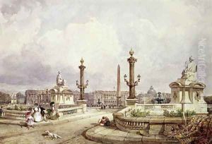 The Place de la Concorde, c.1837 by William Wyld