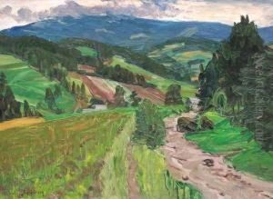 Weite Mittelgebirgslandschaft by Johannes Hansch