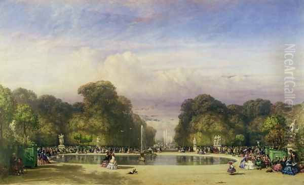 The Tuileries Gardens, with the Arc de Triomphe in the Distance, 1858 - view 1