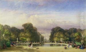 The Tuileries Gardens, with the Arc de Triomphe in the Distance, 1858 by William Wyld