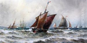 Fishing Boats And Other Shipping At Sea