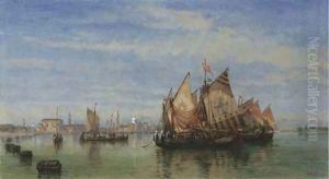 Fishing boats on the lagoon, Venice by William Wyld