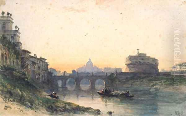 View across the Tiber to St. Peter's and Castel Sant 'Angelo, Rome - view 1