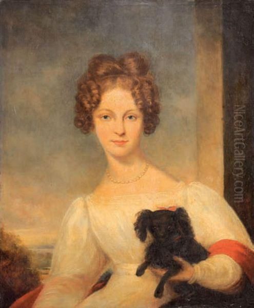 Portrait De Dame Au Chien - view 1