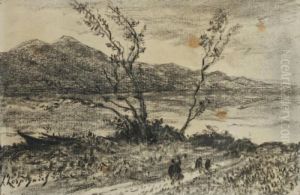 Promeneurs Dans Un Paysage Montagneux by Henri-Joseph Harpignies