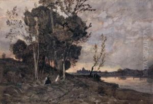 Rome, Personnages Sous-bois by Henri-Joseph Harpignies