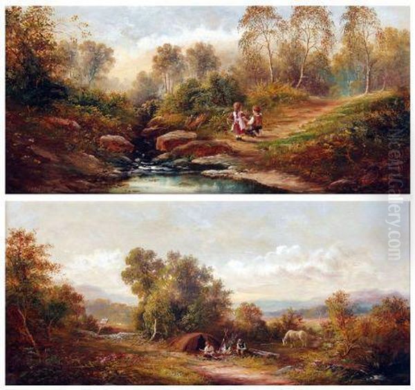 Landscape With Young Children By A Stream - view 1