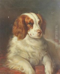 Portrait Of A Spaniel Billy Buss by Walter Harrowing