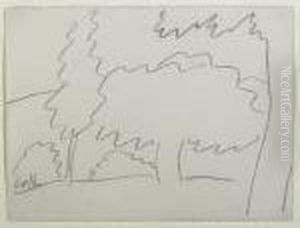 Untitled (landscape With Five Trees) by Marsden Hartley