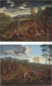 The Ark Of The Covenant; And Moses On Mount Sinai by Johannes Jacob Hartmann