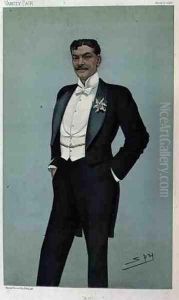 A.B., a Spy cartoon of Arthur Bourchier (1863-1927) from Vanity Fair, 5th March 1896 by Leslie Mathew Ward