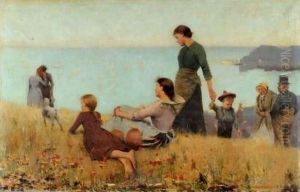 Promenade Familiale Sur Les Falaises by Childe Hassam
