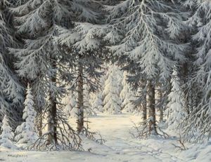 Winter Forest With Glade Winter Forest With Glade