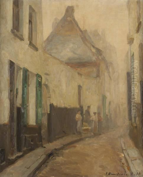 Conversation Dans Une Ruelle Bruxelloise - view 1