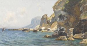 Felsiger Kustenabschnitt Auf Capri by Bernard Hay