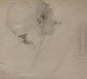 Study For The Head Of Lazarus In 'the Entrance Of Christ Into Jerusalem' by Benjamin Robert Haydon