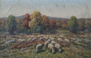 Sheep In Pasture by George Arthur Hays