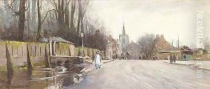 Feeding the geese by William Tatton Winter
