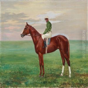 A Jockey On Horseback by Heinrich Hansen