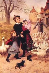 A Wee Bit Frightened by Herbert William Weekes