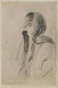 Girl With Long Hair by Paul Cesar Helleu