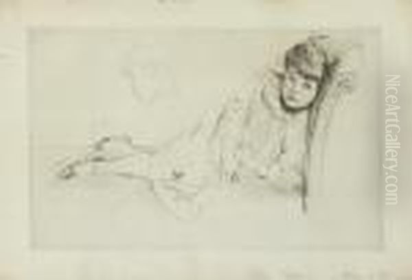 Girl Reclining; - view 1