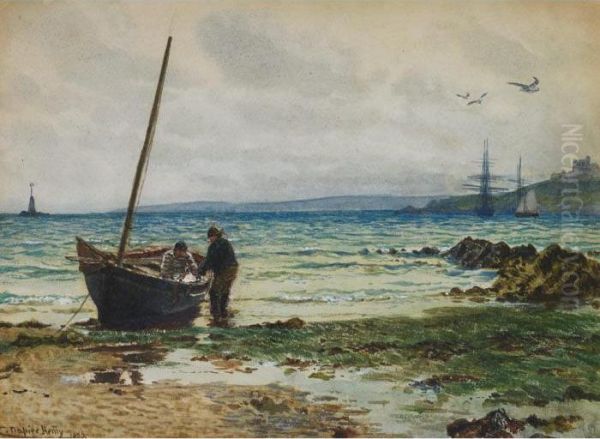 Mending Nets Off Pendennis Castle - view 1